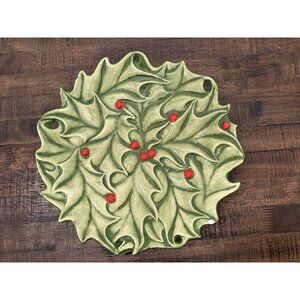 Vintage Atlantic Mold Large Holly Dish Server Tray